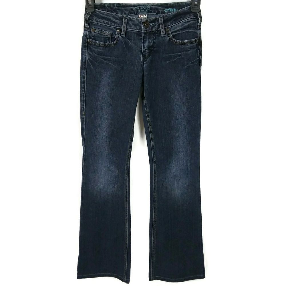 Silver Jeans Womens Aiko Boot Cut Blue Jeans 25/33 straight Leg